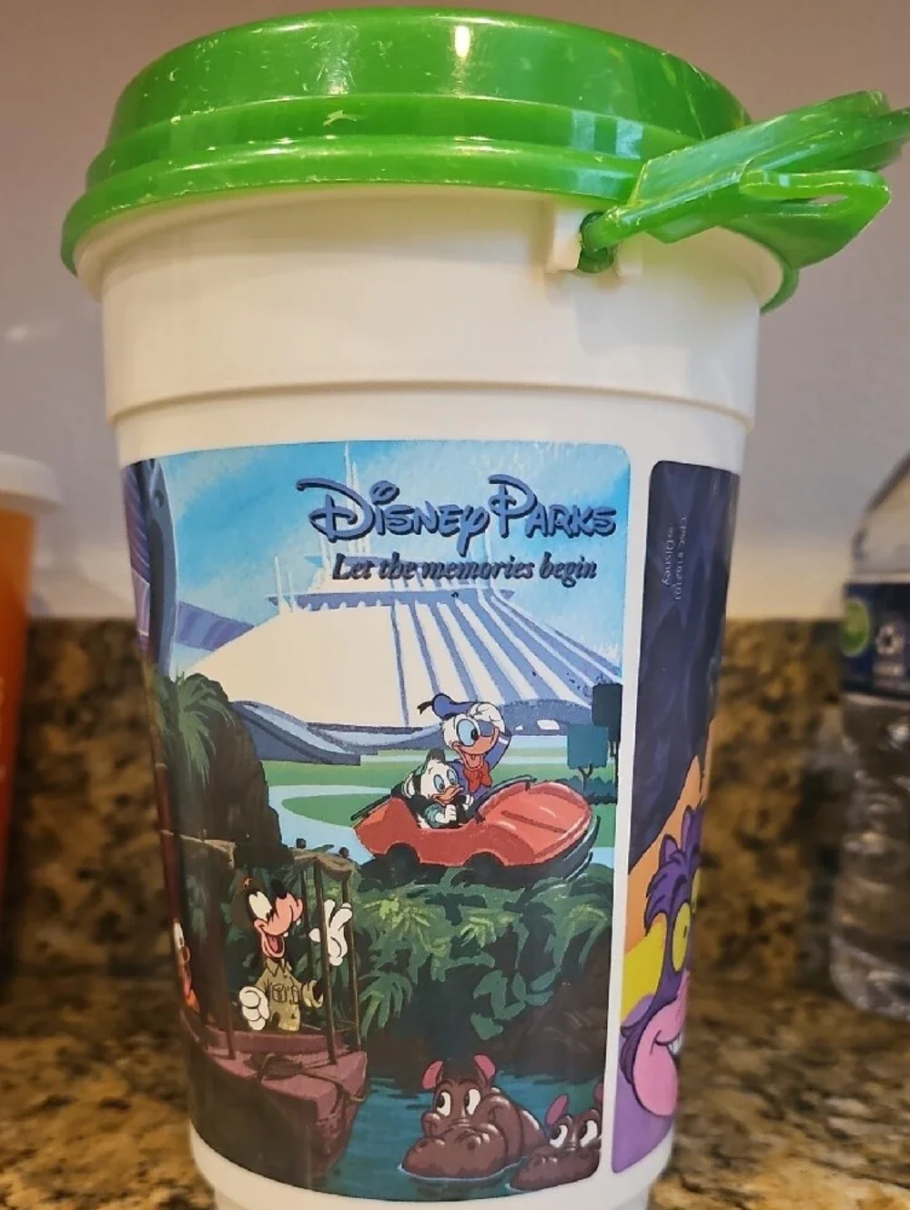 Disney Halloween Haunted Train Bucket Cup with Bright Green Lid